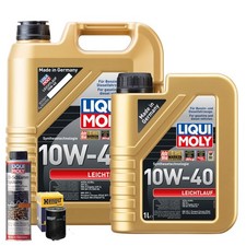 Motoröl 10W40 LIQUI MOLY Leichtlauf 6L+HENGST Ölfilter +Ölschlammspülung