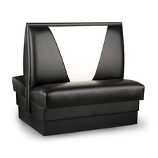 JustChair JBD-UVB-48-GR3 Custom Double V-Back Restaurant Booth, Upholstered S...