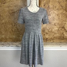 Madewell Fit & Flare Sweatshirt Tee Dress Womens Small Short Sleeve Pockets Gray