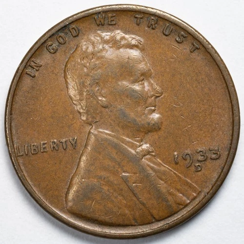 1933-D Lincoln Wheat Penny Cent Choice Extremely Fine XF+