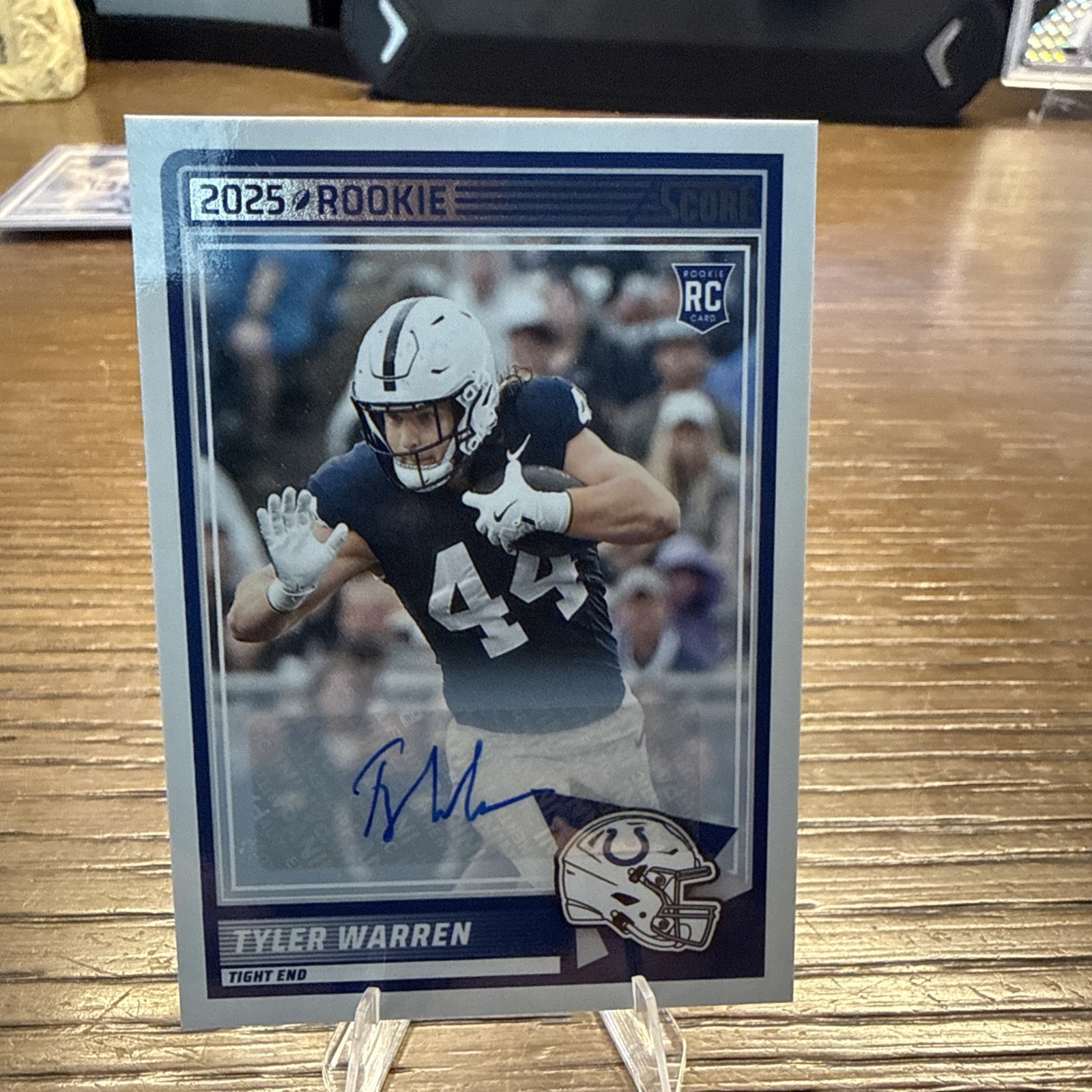 2025 Panini Score Tyler Warren Rookie Autograph Card #21 Indianapolis Colts
