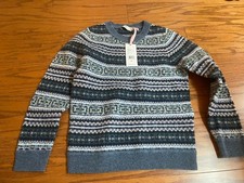 Vineyard Vines Girls Medium Fair Isle pattern knit Merino Wool, Aqua Ocean NWT