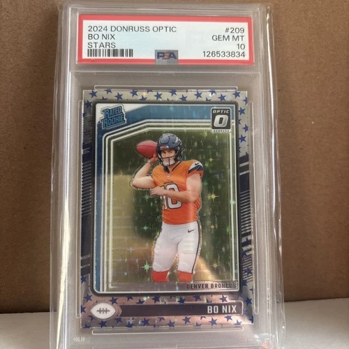 2024 Panini Donruss Optic - Rookie RC Stars - Bo Nix - PSA 10🔥🔥🔥
