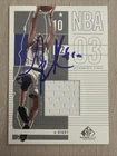 2003 UD SP Authentic Mike Bibby Signed Autographed Jersey Card Sacramento Kings