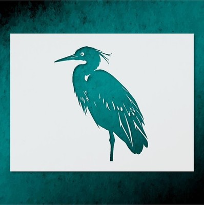 Minimalist Heron Bird Silhouette Wall Art Reusable Stencil - StencilAir