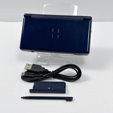 Nintendo DS Lite Enamel Navy USG-001 Console Set Tested Working Japan