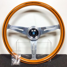 Nardi Classic Wood Steering Wheel 365mm Polished Spoke Horn Ring Rare