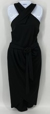 Hanna Nikole Women Plus Size Wrap Criss Cross Dress 20W Sleeveless Black NWT
