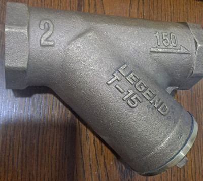 Legend T-15 Valve Two 2 Inch Bronze Y Strainer Female NPT Ends