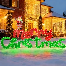 Merry Christmas Lighted Sign Outdoor 60 Inch Large Merry Christmas LED Sign