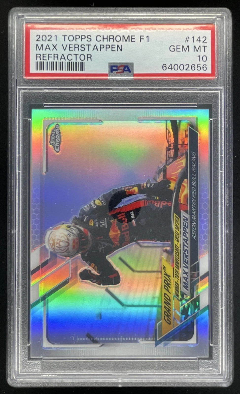 2021 Topps Chrome Sapphire Formula 1 Refractor #142 Max Verstappen PSA 10 view 1