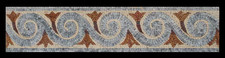 Gray Swirl  Gold Flower Mosaic Tile Border: Handmade Marble Accent Trim