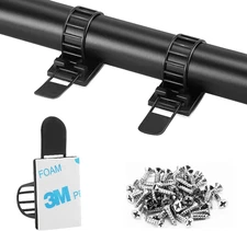 50Pcs Adjustable Adhesive Cable Management Clips, Nylon Cable Strap Ties Wire Cl