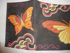 Retired Vtg Handpainted Needlepoint Canvas JP Designs Butterflies Butterfly