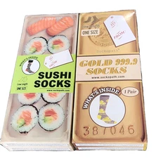 Sockopath Novelty Sushi/ Gold Bar Crew Socks One Size Fits Most 1 Pr You Choose