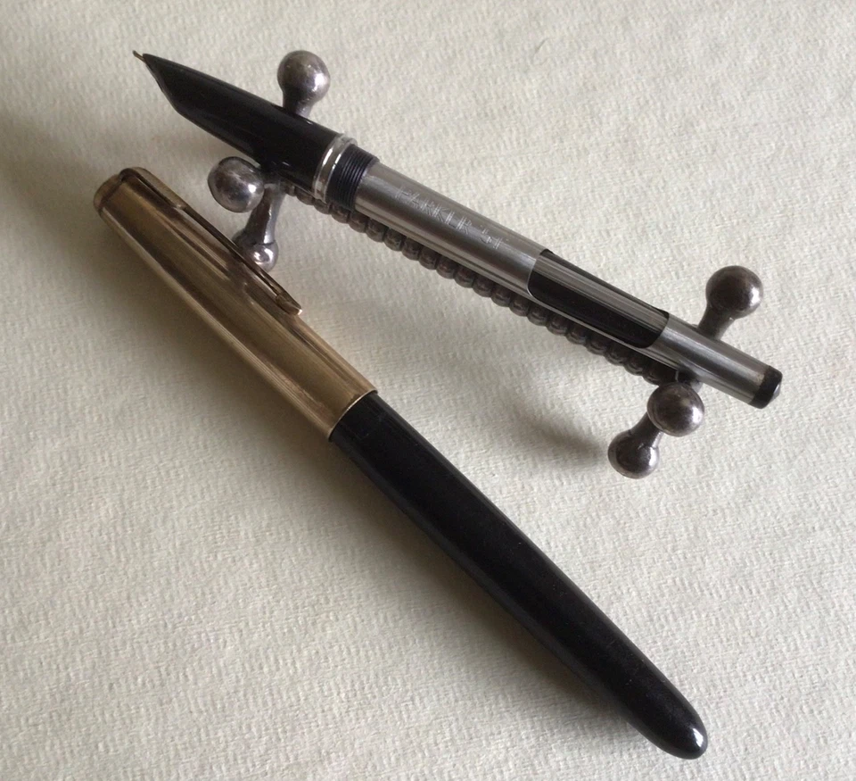 Parker 51 Aerometric Fountain Pen black 1/10 12ct Gold rolled cap - Image 3 of 4