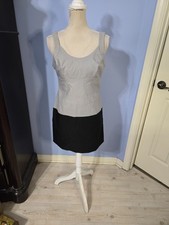 Guess Large Dress Womens Colorblock Tank Dress Gray Black Stretch Bodycon Scoop