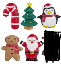 Lot Of 5 Merry & Bright Squeaky 6" Small Dog Toys Christmas Holiday Santa Tree +