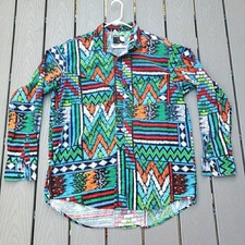 Vintage Frontier Series Men's XLT Tall Shirt Aztec SW Rodeo Colorful Button