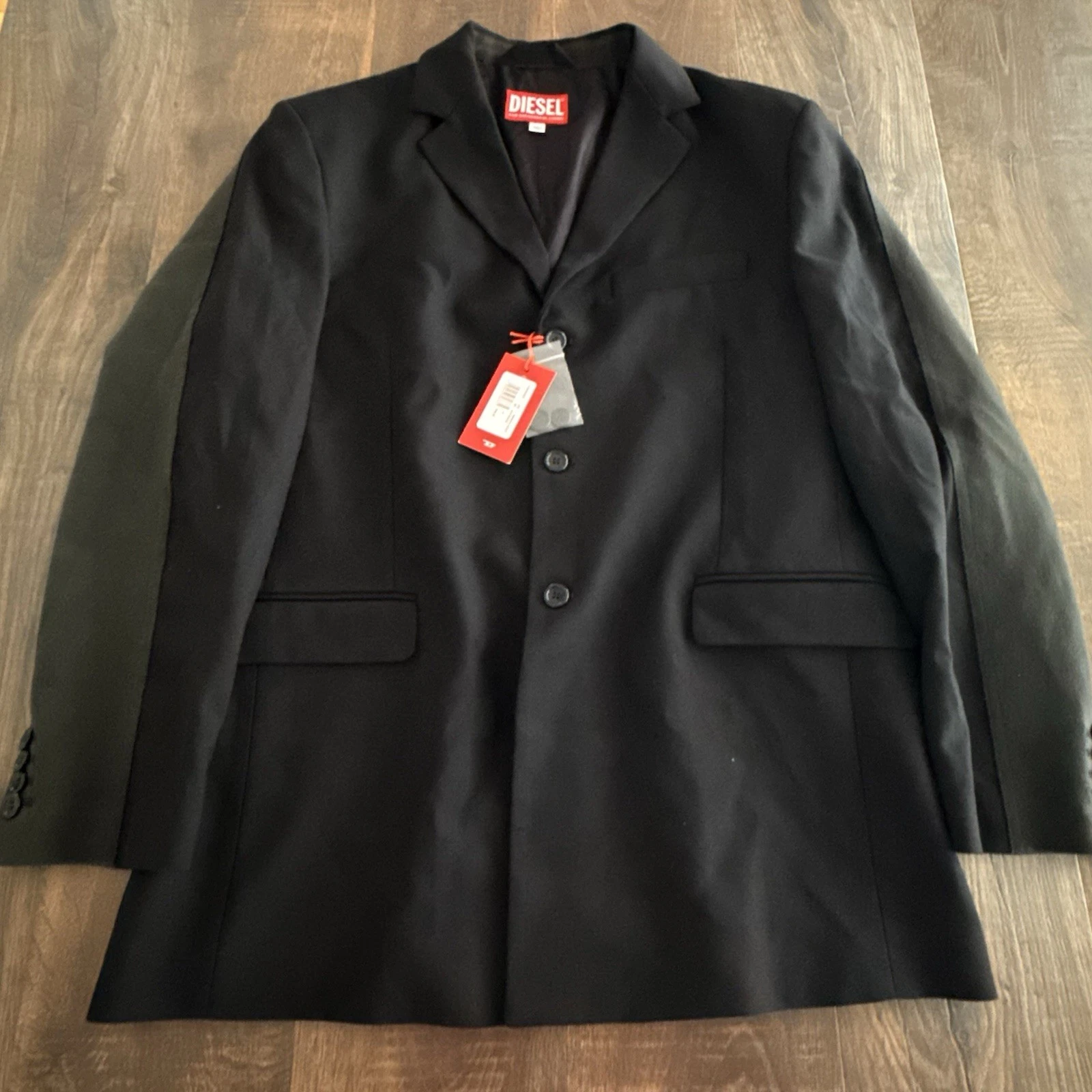 BNWT $700  Diesel J Warhols Men’s Blazer Jacket XL / XXL Black Gray 52 9XX Vtg image 1