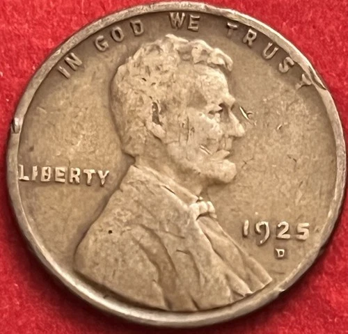 1925-D Lincoln Wheat Cent Denver Mint Penny Very Good JC1345