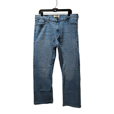 Wrangler Authentics Jeans Men’s 36x31 Light Wash Blue Straight Stretch Denim