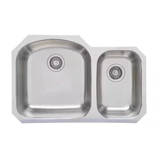 Chicago Stainless Steel 18-Gauge 32 In. Double Bowl Undermount Kitchen Sink