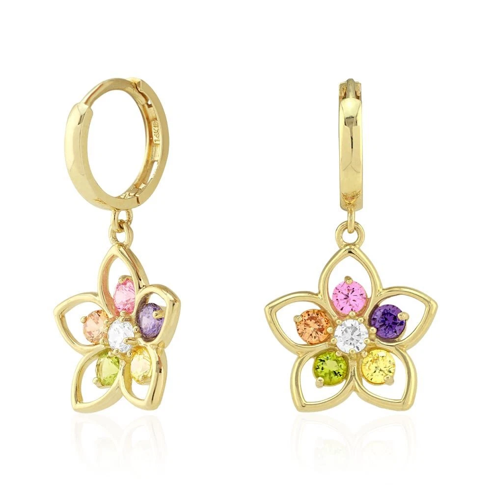 Multi colored 2024 gemstone hoop earrings
