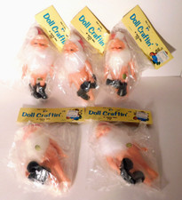 Vtg. Doll Craftin' Santa Claus Doll Hong Kong 6" Lot of 5 NOS