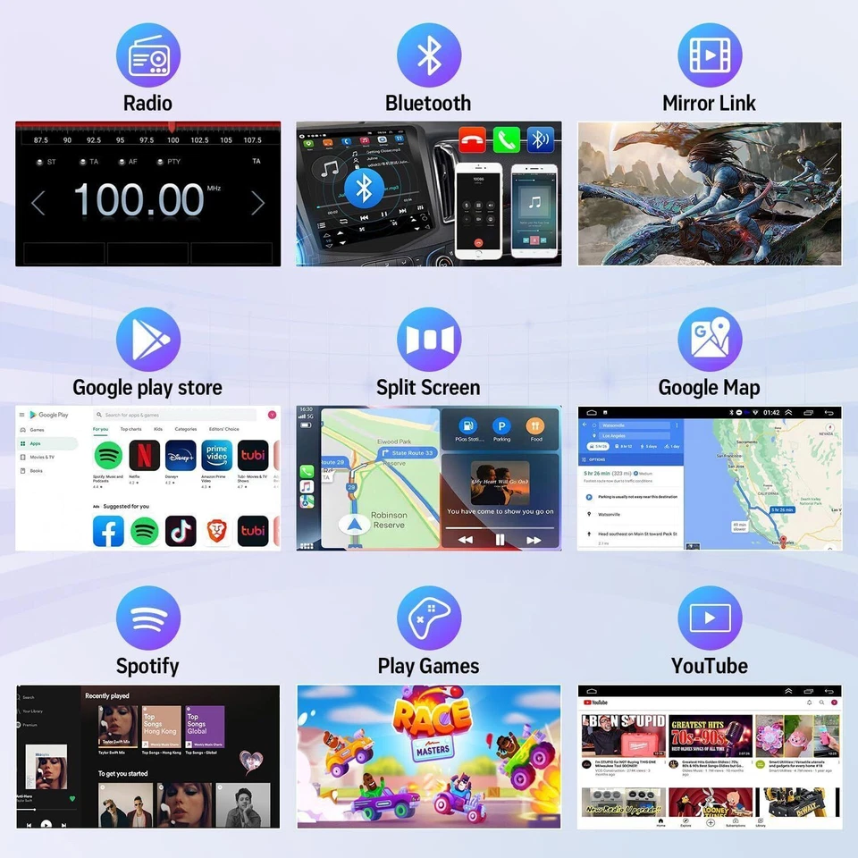 For 2005 2006 2007 Mercury Montego Apple Carplay Car Radio Stereo GPS Android 13 Foto 4 de 4