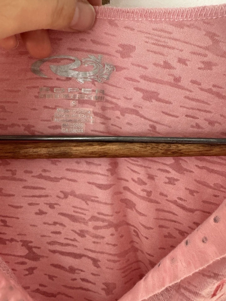 Roper NUEVO Damas Manga Larga Con Capucha Burnout Camiseta Sudadera con Capucha Rosa Occidental Talla Pequeña Foto 3 de 4