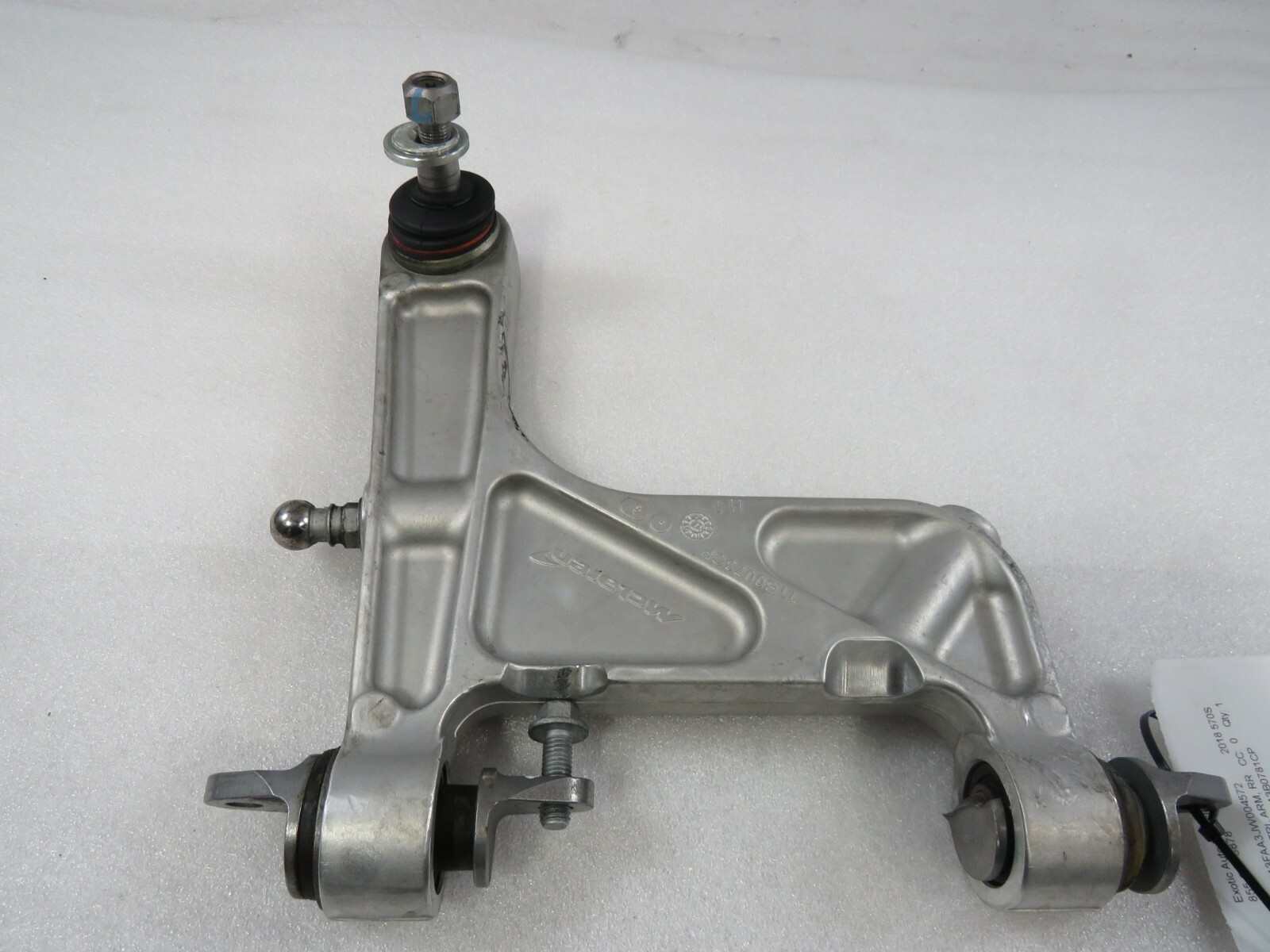 McLaren 570S, LH, Left Rear Upper Control Arm, Used, Broken Mount, P/N 13B0781CP