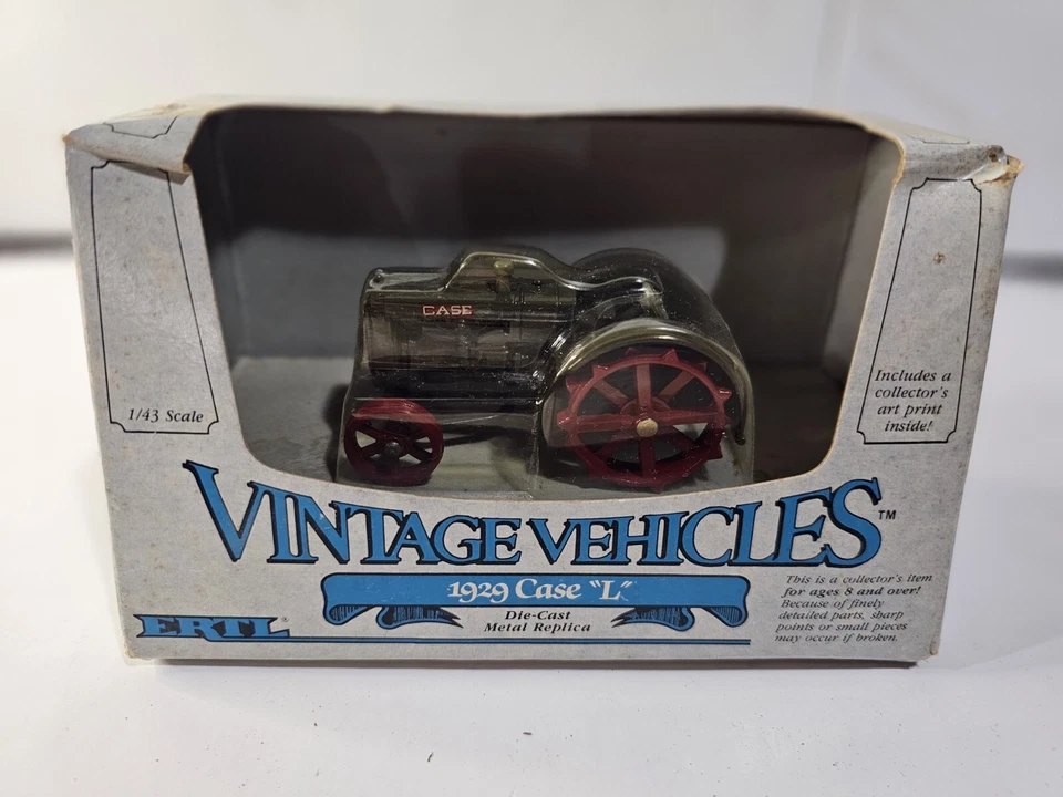 Tractor Case 1929 modelo L 1:43 Ertl juguete #2554 vehículos de colección 1988 fundido a presión nuevo en caja Foto 3 de 4