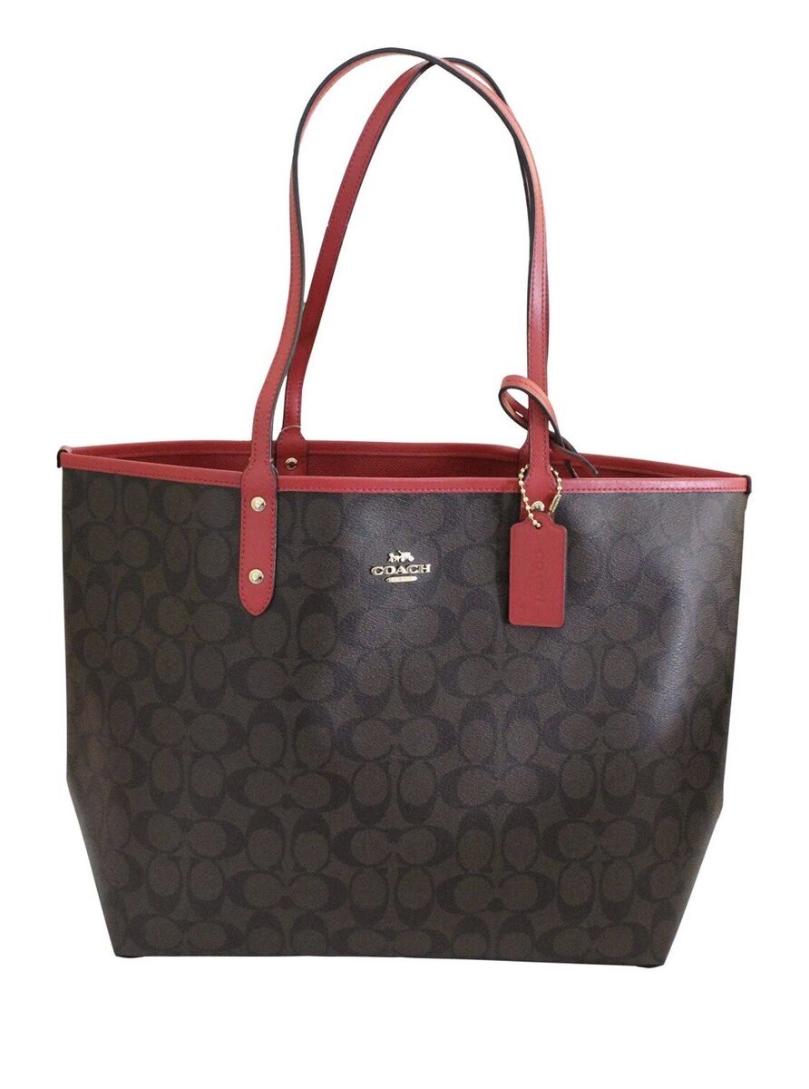 Coach Reversible City Tote in Signature Canvas Shoulder Bag Coach Reversible City Tote in Signature Canvas Shoulder Bag