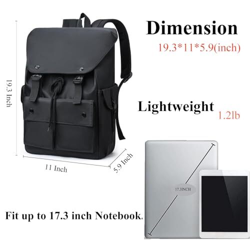 Laptop Backpack for Men Women, Large Waterproof Travel Backpack Fit 16