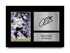 Christian Eriksen Signed A4 Print Autograph Gift For a Tottenham Hotspurs Fan