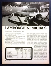 1970 Lamborghini Miura S Coupe  Road Test Technical Data Photos Review Article