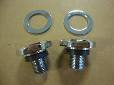 BIG DOG MOTORCYCLES 41mm CHROME FORK TUBE CAP SET w/ WASHER GASKET 2000-11 MODEL