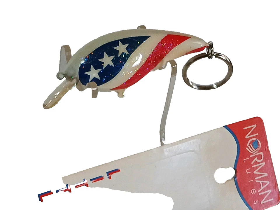 GELKOTE NORMAN KEY CHAIN INDEPENDANCE DAY Little N AMERICAN FLAG RED WHITE BLUE - Image 2 of 4
