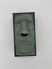 TIKI Faux Stone Green Face Easter Island Tissue Box Cover Rotary Hero