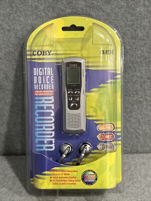 COBY CX-R188 Digital Voice Recorder Model Silver 4 Hours PC Connection NEW