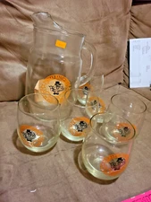 Baltimore General Motors GMAD Chessie the Crab Pitcher and Glasses
