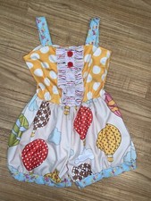 Girls Custom Boutique Romper Hot Air Ballon And Polka Dot Romper Fits Like 5/6
