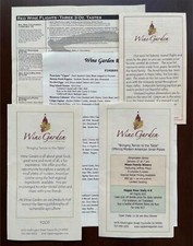 Lote de menú 2004 WINE GARDEN FOOD & WINE BAR restaurante Yountville California Napa