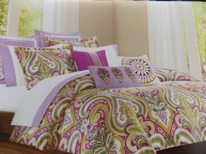 New Echo Design Vineyard Paisley Purple Green Twin Duvet Cover