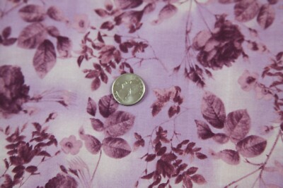 56'' x 44W David Textiles Quilt Cotton Fabric Purple Floral Romantic Tonal Lilac