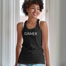 GAMER FemaleTank-Simple Minimal Printed One Liner