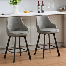 Bar Stools Set of 2, 26" Swivel Counter Height Bar stools with High Back