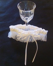 White Lace and Satin Wedding Garter Bride