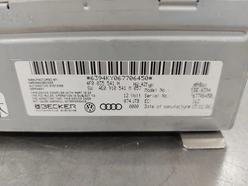 4F0035541H Sistema Audio Radio per AUDI A6 BERLINA (4F2) 3.2 FSI 2007 107669 - Foto 2 di 4